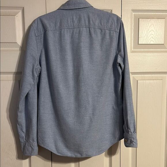 ABERCROMBIE & FITCH Medium Men's Blue Cotton Button Down Shirt Shacket Layering - Picture 10 of 10